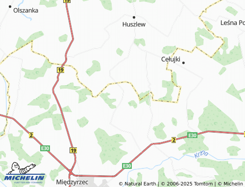 MICHELIN Zasiadki map - ViaMichelin