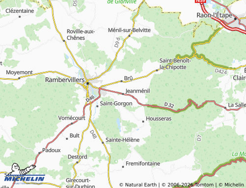 MICHELIN Jeanménil map - ViaMichelin