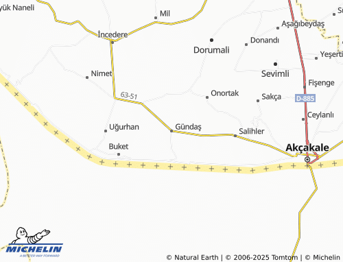 MICHELIN Gündaş map - ViaMichelin