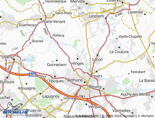 MICHELIN Hinges map - ViaMichelin