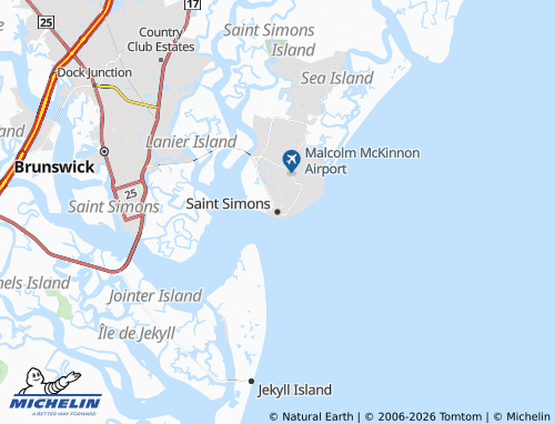 Carte MICHELIN Saint Simons - ViaMichelin