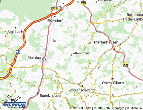 MICHELIN Attenhofen map - ViaMichelin