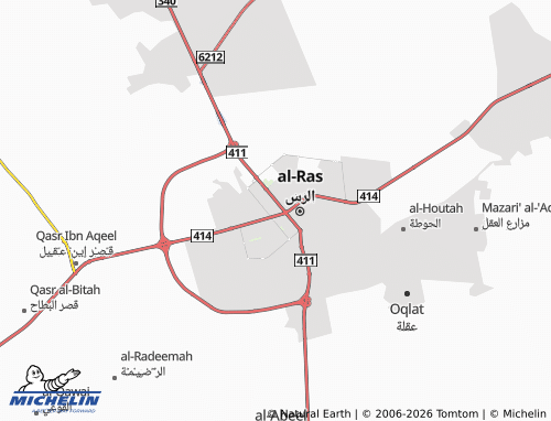 MICHELIN-Landkarte al-Zahrah - ViaMichelin