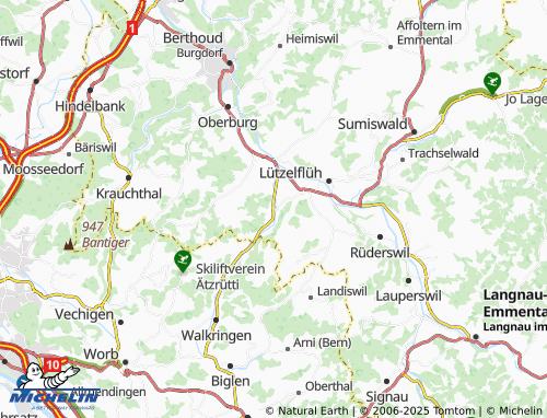 MICHELIN Schafhausen im Emmental map - ViaMichelin