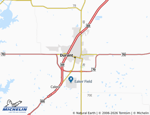 Mapa MICHELIN Durant - ViaMichelin