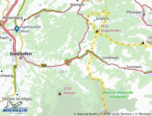 MICHELIN Oberjoch map - ViaMichelin