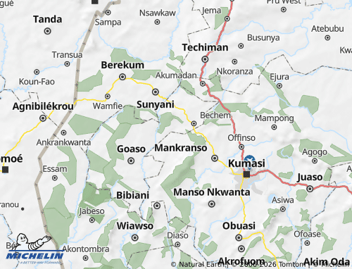 MICHELIN Ahafo Ano North map - ViaMichelin