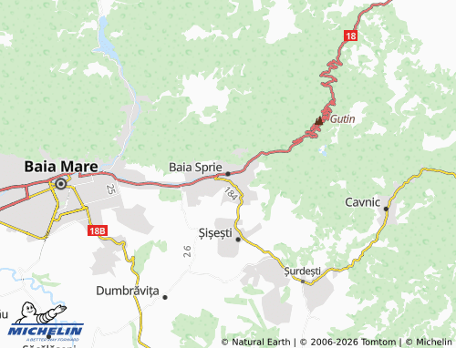 Carte MICHELIN Baia Sprie - ViaMichelin
