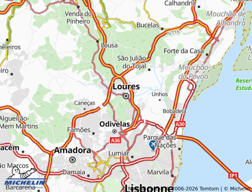 Mapa MICHELIN Loures - ViaMichelin
