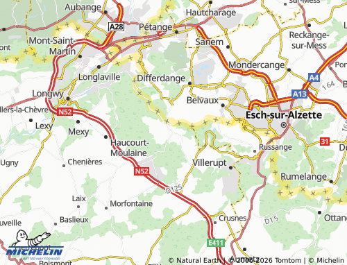 MICHELIN Hussigny-Godbrange map - ViaMichelin