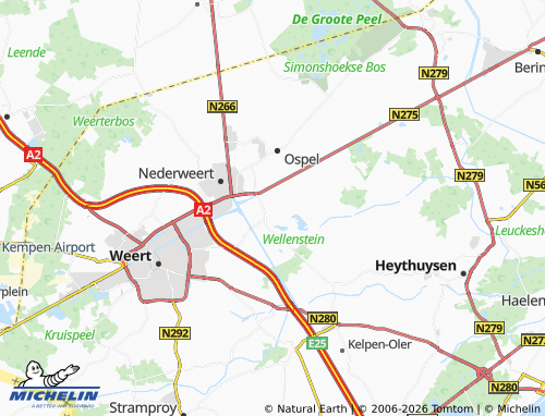 MICHELIN Nederweert-Eind map - ViaMichelin
