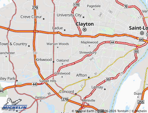 Mapa MICHELIN Webster Groves - ViaMichelin