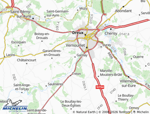 MICHELIN Garnay map - ViaMichelin