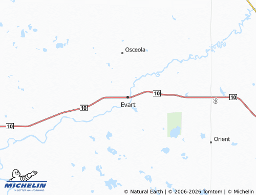 Mapa MICHELIN Evart - ViaMichelin