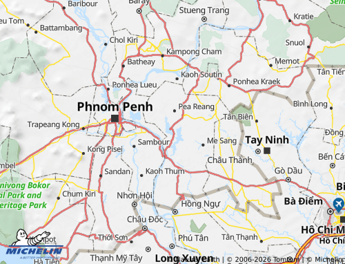 Carte MICHELIN Prey Veng - ViaMichelin