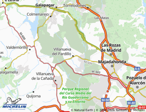 Kaart MICHELIN Villanueva del Pardillo - ViaMichelin