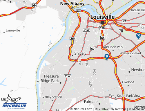 MICHELIN Shively map - ViaMichelin