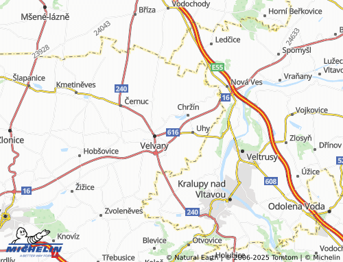 MICHELIN Nové Uhy map - ViaMichelin