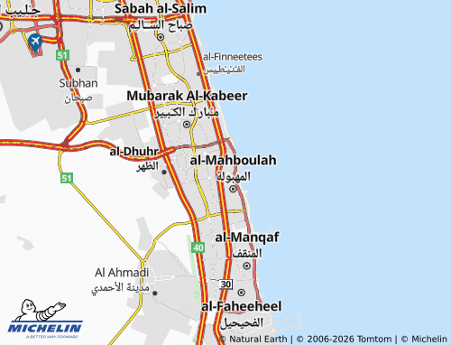 MICHELIN Al Fintas 4 map - ViaMichelin