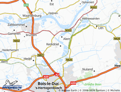 Carte MICHELIN Kerkdriel - ViaMichelin