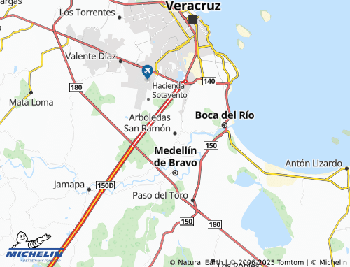 MICHELIN Arboledas San Ramón map - ViaMichelin