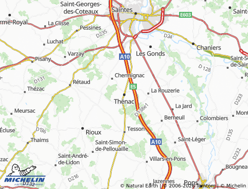 Mapa MICHELIN Thénac - ViaMichelin