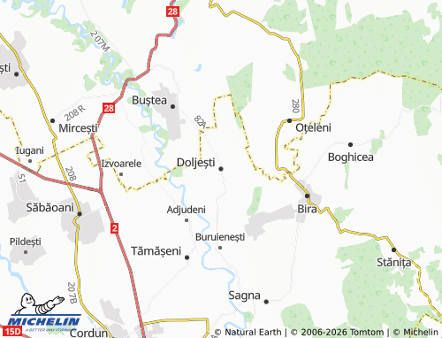 MICHELIN Doljești map - ViaMichelin