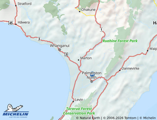 MICHELIN-Landkarte Rangitikei - ViaMichelin