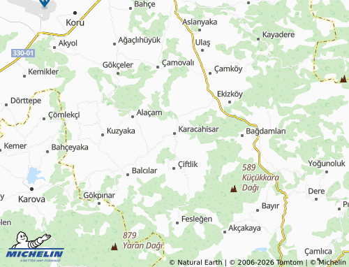 Mappa MICHELIN Karacahisar - ViaMichelin