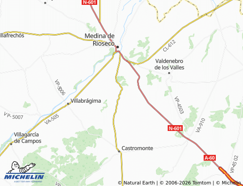 MICHELIN Valverde de Campos map - ViaMichelin