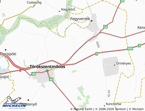 MICHELIN Surjány map - ViaMichelin