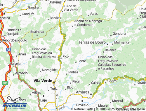 Mappa MICHELIN União das Freguesias de Sande, Vilarinho, Barros e Gomide - ViaMichelin