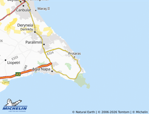 MICHELIN Protaras map - ViaMichelin