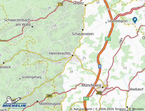 Mappa MICHELIN Helmbrechts - ViaMichelin