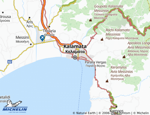 MICHELIN Kalamata map - ViaMichelin