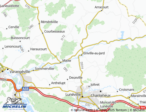 MICHELIN Saline d'Einville map - ViaMichelin