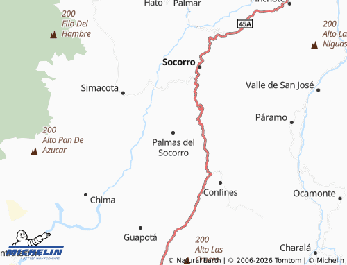 Carte MICHELIN Palmas del Socorro - ViaMichelin