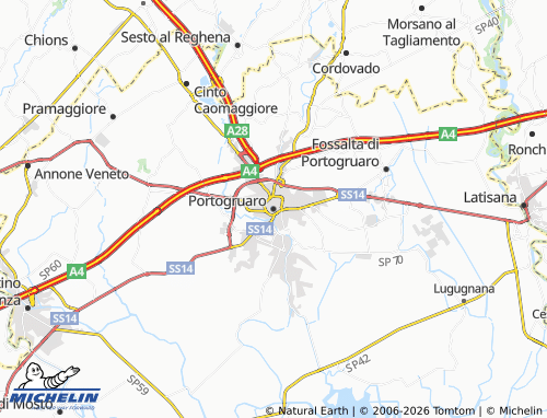 Mapa MICHELIN Portogruaro - ViaMichelin
