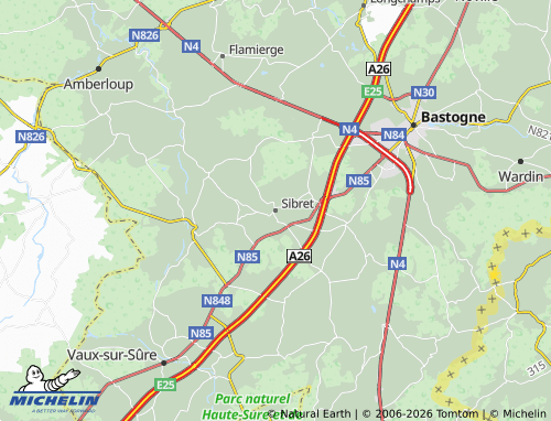 MICHELIN Sibret map - ViaMichelin
