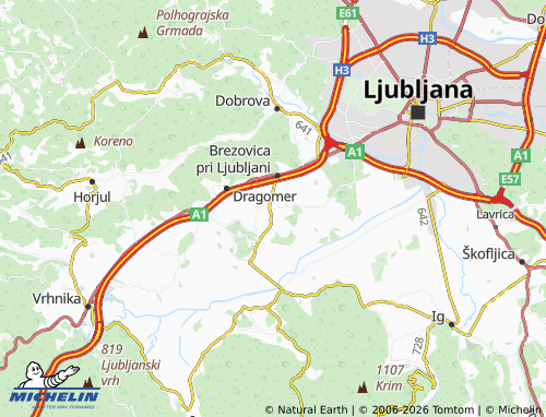 Mappa MICHELIN Vnanje Gorice - ViaMichelin