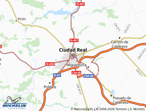 MICHELIN Ciudad Real map - ViaMichelin