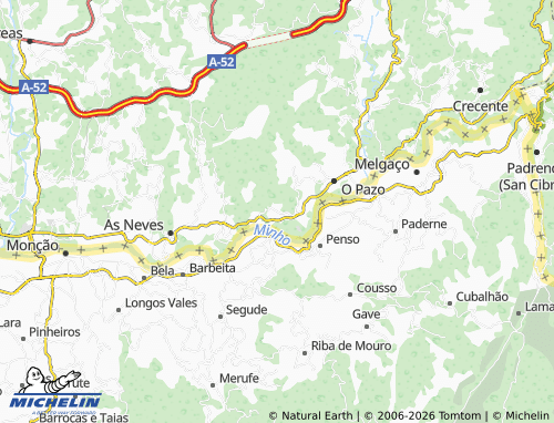 Carte MICHELIN A Ermida - ViaMichelin