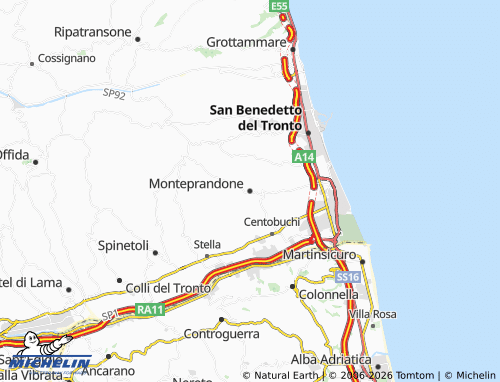 MICHELIN-Landkarte Monteprandone - ViaMichelin