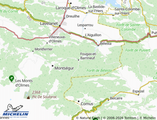 Mapa MICHELIN Fougax-et-Barrineuf - ViaMichelin