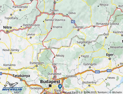 MICHELIN Balassagyarmati járás map - ViaMichelin