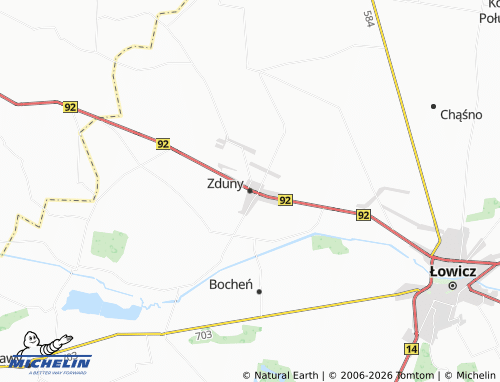 MICHELIN-Landkarte Zduny - ViaMichelin