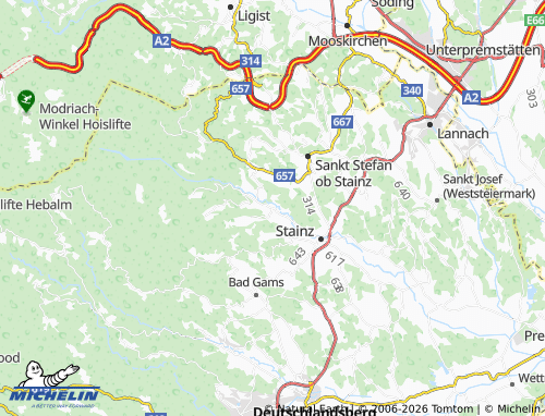 MICHELIN Wald ob Stainz map - ViaMichelin