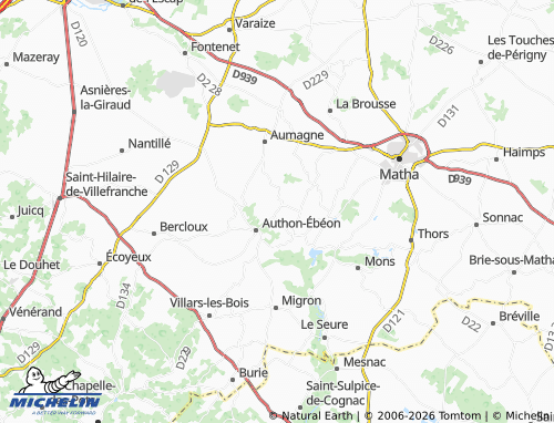 Mapa MICHELIN Aujac - ViaMichelin