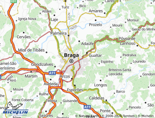 MICHELIN Braga-São Vítor map - ViaMichelin