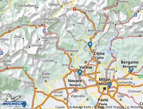 Kaart MICHELIN Verbano-Cusio-Ossola - ViaMichelin